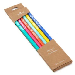 Hallmark Motivating Messages Wooden Pencils, Pack Of 6 -Hallmark Store 6 Wood Pencils With Messages 3SOM1344 04