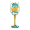 Lolita Happy 65th Birthday Handpainted Wine Glass, 15 Oz. -Hallmark Store 65th Birthday Balloons and Streamers Wine Glass 6016991 01