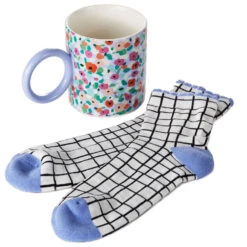 Hallmark Abstract Floral Mug With Crew Socks, Set Of 2 8 Hallmark Abstract Floral Mug With Crew Socks, Set Of 2 -Hallmark Store Abstract Floral Mug With Crew Socks Set of 2 1ART1009 03