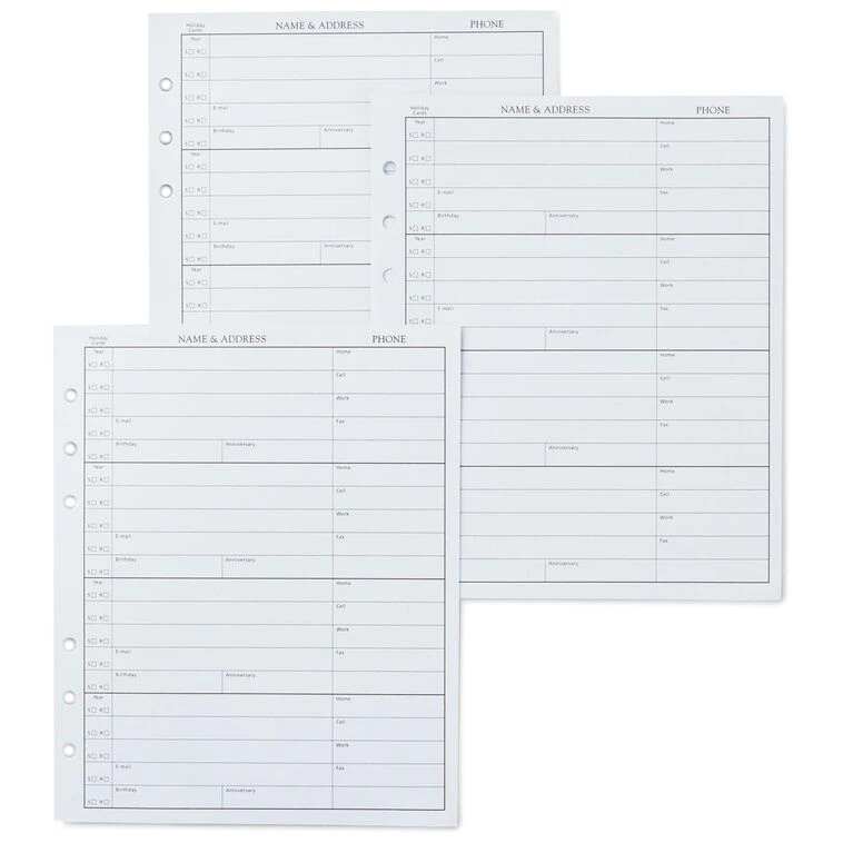Hallmark Address Book Refill Pages 3 Hallmark Address Book Refill Pages