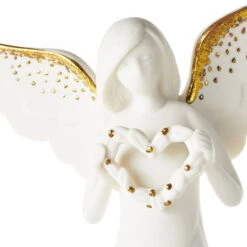 Hallmark Joanne's Angels You Are Loved Angel Figurine, 9.5" 9 Hallmark Joanne's Angels You Are Loved Angel Figurine, 9.5" -Hallmark Store Angel With HeartShaped Wreath of Leaves Figurine 1JOA2253 04