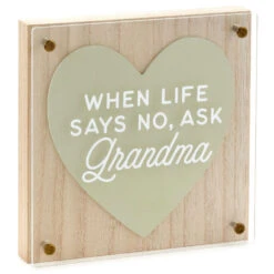 Hallmark Ask Grandma Layered Square Quote Sign, 8x8