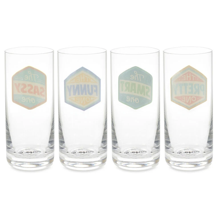 Hallmark Badges Of Honor Funny Drinking Glasses, Set Of 4 4 Hallmark Badges Of Honor Funny Drinking Glasses, Set Of 4 - Image 2