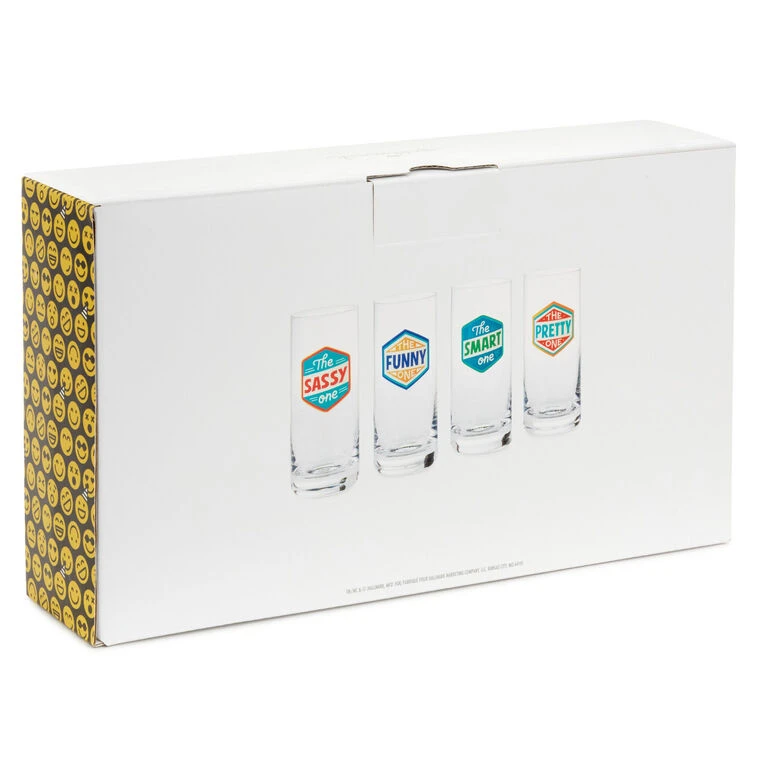 Hallmark Badges Of Honor Funny Drinking Glasses, Set Of 4 6 Hallmark Badges Of Honor Funny Drinking Glasses, Set Of 4 - Image 4