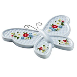 Hallmark Butterfly Ceramic Spring Decor -Hallmark Store Basketweave Butterfly Floral Decoration 1ART1034 03