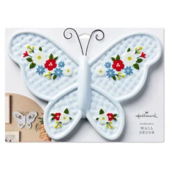 Hallmark Butterfly Ceramic Spring Decor -Hallmark Store Basketweave Butterfly Floral Decoration 1ART1034 04