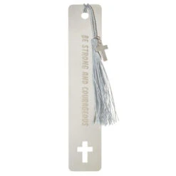 Hallmark Be Strong And Courageous Metal Bookmark With Cross Charm