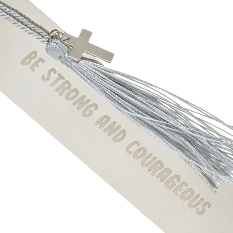 Hallmark Be Strong And Courageous Metal Bookmark With Cross Charm 4 Hallmark Be Strong And Courageous Metal Bookmark With Cross Charm - Image 2