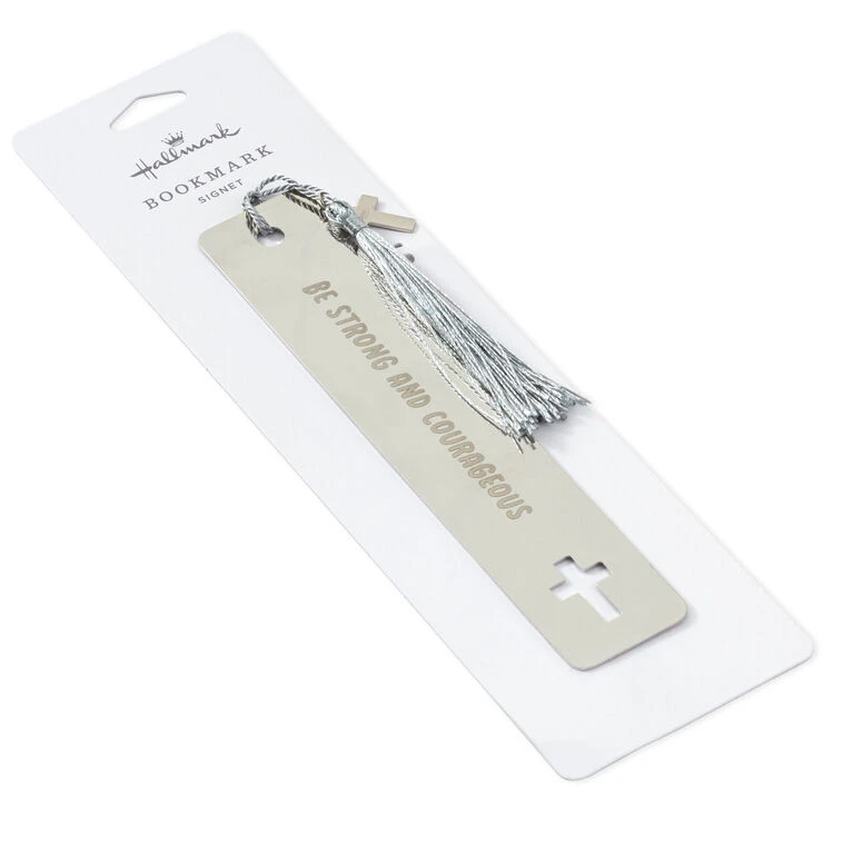 Hallmark Be Strong And Courageous Metal Bookmark With Cross Charm 6 Hallmark Be Strong And Courageous Metal Bookmark With Cross Charm - Image 4