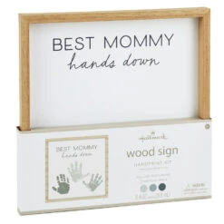 Hallmark Best Mommy Hands Down Wood Sign Handprint Kit 6 Hallmark Best Mommy Hands Down Wood Sign Handprint Kit -Hallmark Store Best Mommy Wood Sign Handprint Kit With Paints 1BBY4849 02
