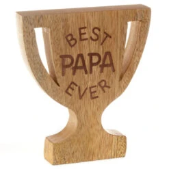 Hallmark Best Papa Ever Trophy-Shaped Quote Sign, 5.3x6