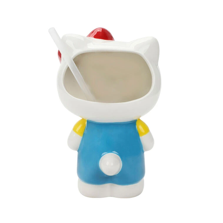 BioWorld Hello Kitty Sculpted Ceramic Cup With Straw 4 BioWorld Hello Kitty Sculpted Ceramic Cup With Straw - Image 2