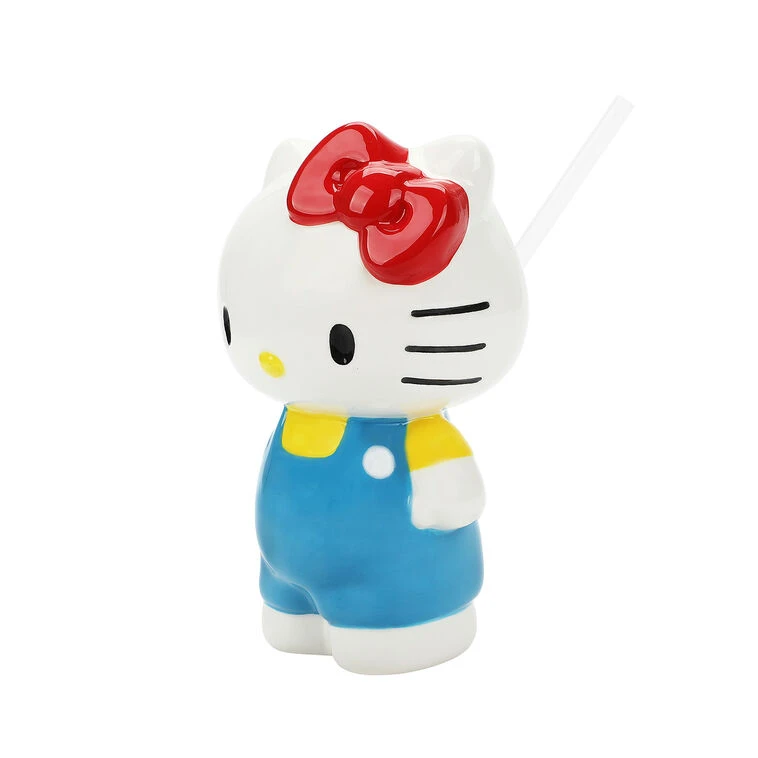 BioWorld Hello Kitty Sculpted Ceramic Cup With Straw 5 BioWorld Hello Kitty Sculpted Ceramic Cup With Straw - Image 3