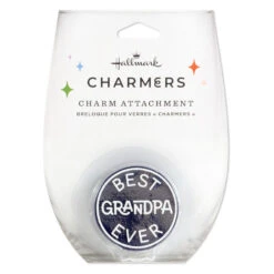Hallmark Charmers Best Grandpa Ever Silicone Charm, 1.7" H -Hallmark Store Black and White Best Grandpa Ever Silicone Charm 1ICN1047 04