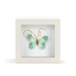 Demdaco Light Blue Butterfly Small Shadow Box Wall Decor, 4"