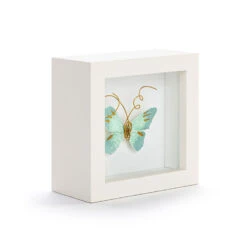 Demdaco Light Blue Butterfly Small Shadow Box Wall Decor, 4" 8 Demdaco Light Blue Butterfly Small Shadow Box Wall Decor, 4" -Hallmark Store Blue Butterfly in White Shadow Box 1004920023 03