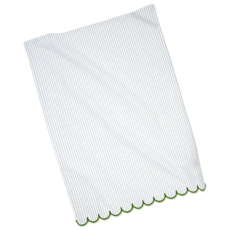 Hallmark Floral And Stripe Scalloped Tea Towels, Set Of 2 5 Hallmark Floral And Stripe Scalloped Tea Towels, Set Of 2 - Image 3