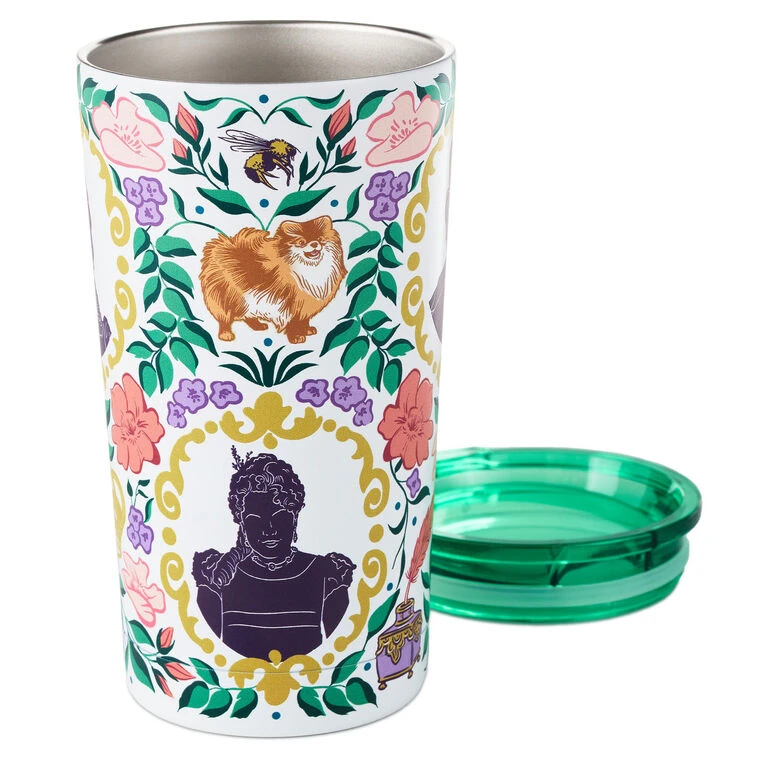 Hallmark Bridgerton Ton Silhouettes On Floral Travel Mug, 15 Oz. 5 Hallmark Bridgerton Ton Silhouettes On Floral Travel Mug, 15 Oz. - Image 3