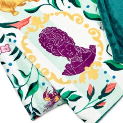 Hallmark Bridgerton Ton Silhouettes On Floral Blanket, 50x60 11 Hallmark Bridgerton Ton Silhouettes On Floral Blanket, 50x60 -Hallmark Store Bridgerton Cameos on Floral Fleece Blanket 1PCL1060 04