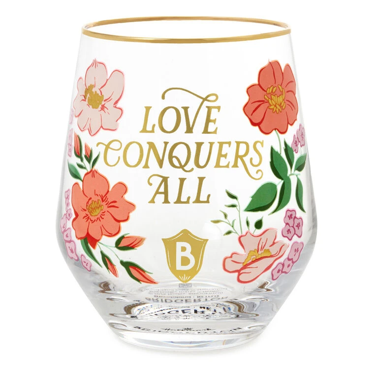 Hallmark Bridgerton Love Conquers All Stemless Wine Glass 3 Hallmark Bridgerton Love Conquers All Stemless Wine Glass