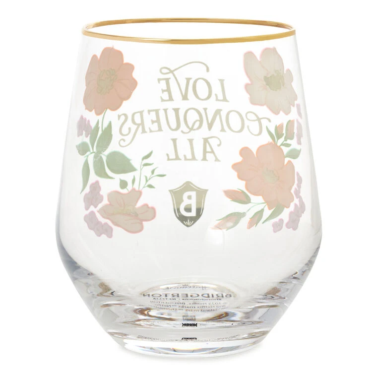Hallmark Bridgerton Love Conquers All Stemless Wine Glass 4 Hallmark Bridgerton Love Conquers All Stemless Wine Glass - Image 2