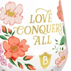 Hallmark Bridgerton Love Conquers All Stemless Wine Glass 8 Hallmark Bridgerton Love Conquers All Stemless Wine Glass -Hallmark Store Bridgerton Floral Stemless Wine Glass 1PCL1057 03
