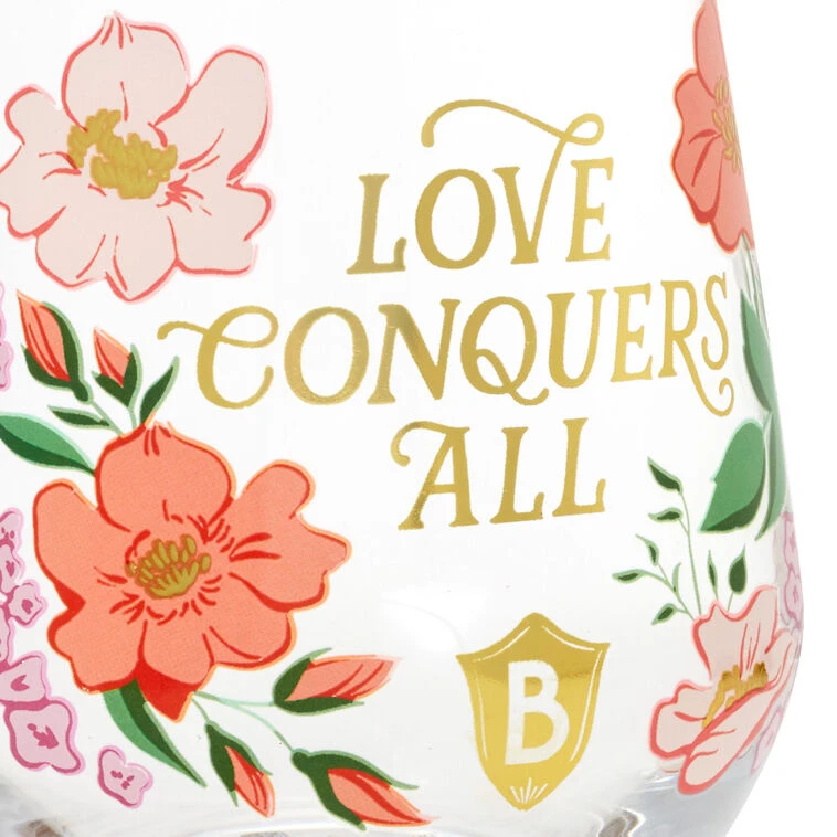 Hallmark Bridgerton Love Conquers All Stemless Wine Glass 5 Hallmark Bridgerton Love Conquers All Stemless Wine Glass - Image 3