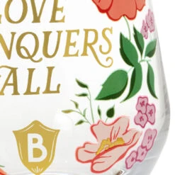 Hallmark Bridgerton Love Conquers All Stemless Wine Glass 9 Hallmark Bridgerton Love Conquers All Stemless Wine Glass -Hallmark Store Bridgerton Floral Stemless Wine Glass 1PCL1057 04