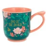 Hallmark Bridgerton Do It, Be Bold Floral Tea Cup, 15 Oz. -Hallmark Store Bridgerton Floral Tea Cup in Green and Coral 1PCL1055 01