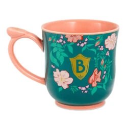 Hallmark Bridgerton Do It, Be Bold Floral Tea Cup, 15 Oz. -Hallmark Store Bridgerton Floral Tea Cup in Green and Coral 1PCL1055 02