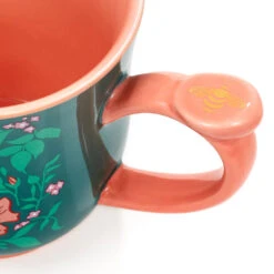 Hallmark Bridgerton Do It, Be Bold Floral Tea Cup, 15 Oz. -Hallmark Store Bridgerton Floral Tea Cup in Green and Coral 1PCL1055 03