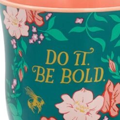 Hallmark Bridgerton Do It, Be Bold Floral Tea Cup, 15 Oz. -Hallmark Store Bridgerton Floral Tea Cup in Green and Coral 1PCL1055 04
