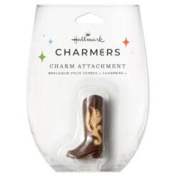 Hallmark Charmers Cowboy Boot Silicone Charm, 2" H -Hallmark Store Brown Cowboy Boot Silicone Drink Charm 1ICN1050 04