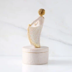 Willow Tree Girl In Butterfly Dress Keepsake Box -Hallmark Store Butterfly Dress Girl on Lidded Keepsake Box 28317 03