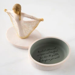 Willow Tree Girl In Butterfly Dress Keepsake Box -Hallmark Store Butterfly Dress Girl on Lidded Keepsake Box 28317 05