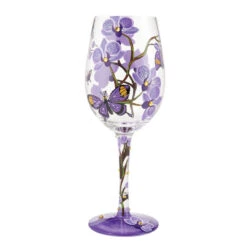 Lolita Butterfly Jubilee Handpainted Wine Glass, 15 Oz.