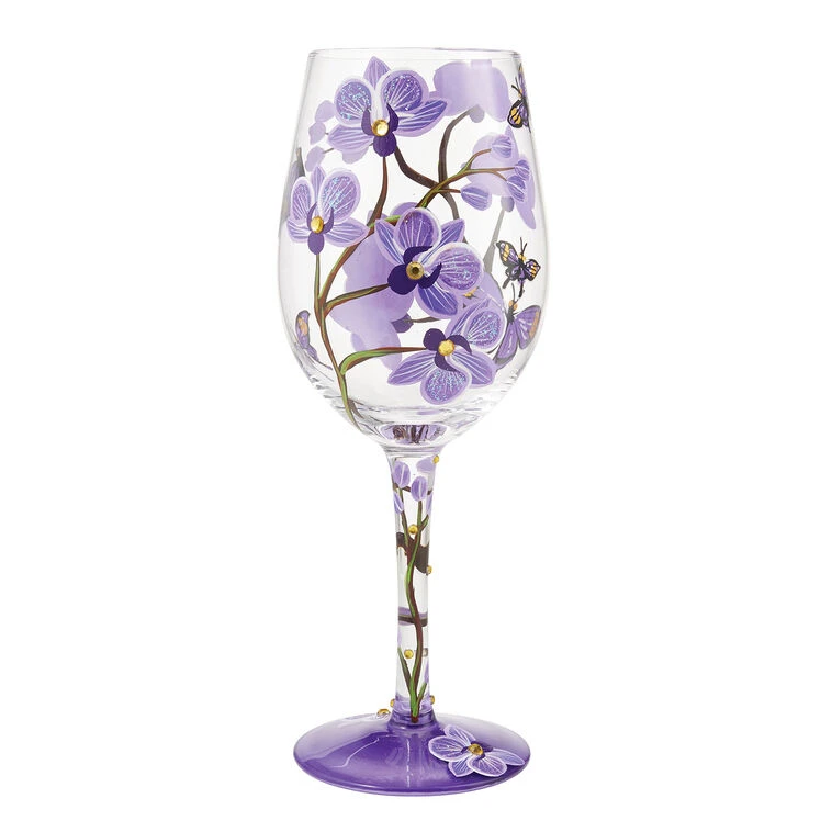 Lolita Butterfly Jubilee Handpainted Wine Glass, 15 Oz. 4 Lolita Butterfly Jubilee Handpainted Wine Glass, 15 Oz. - Image 2