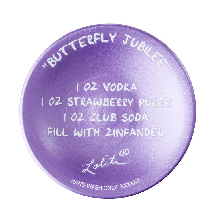 Lolita Butterfly Jubilee Handpainted Wine Glass, 15 Oz. 6 Lolita Butterfly Jubilee Handpainted Wine Glass, 15 Oz. - Image 4
