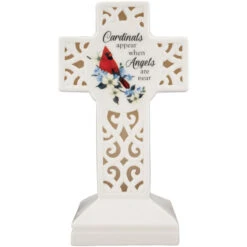 Carson Cardinals Appear Remembrance Porcelain Cross, 9.25"