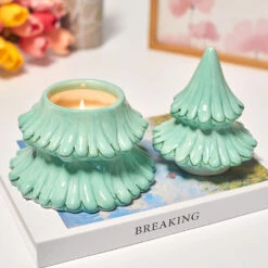 Cedarwood Scented Ceramic Evergreen Tree Candle -Hallmark Store Cedarwood Scented Ceramic Douglas Fir Tree Candle HMTREE 04