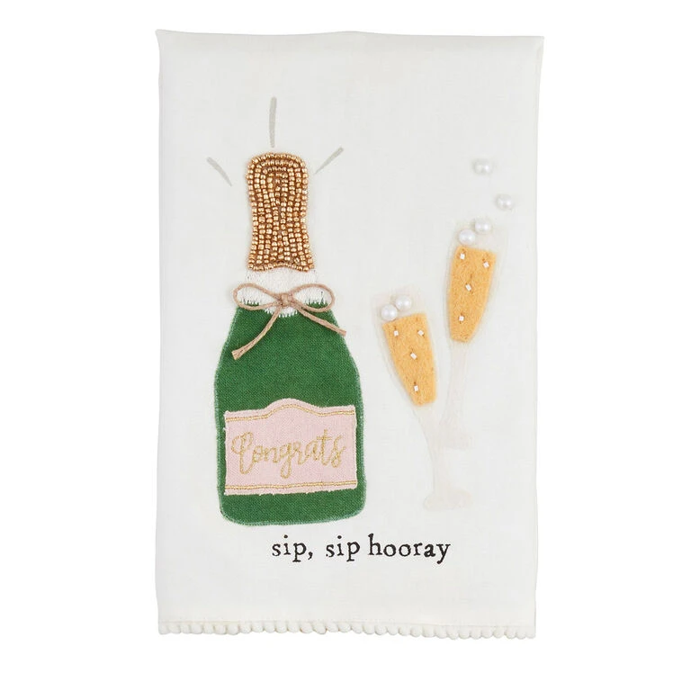 Mud Pie Champagne Bottle And Glasses Tea Towel 3 Mud Pie Champagne Bottle And Glasses Tea Towel