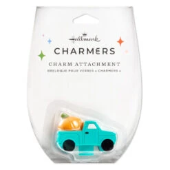 Hallmark Charmers Blue Truck With Pumpkin Silicone Charm, 1.5" H -Hallmark Store Charmers Blue Truck With Pumpkin Silicone Charm 1ICN1052 05