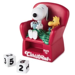 Hallmark Peanuts® Cozy Snoopy Christmas Countdown Calendar -Hallmark Store Christmas Countdown Snoopy and Woodstock Figurine 1XKT5537 03