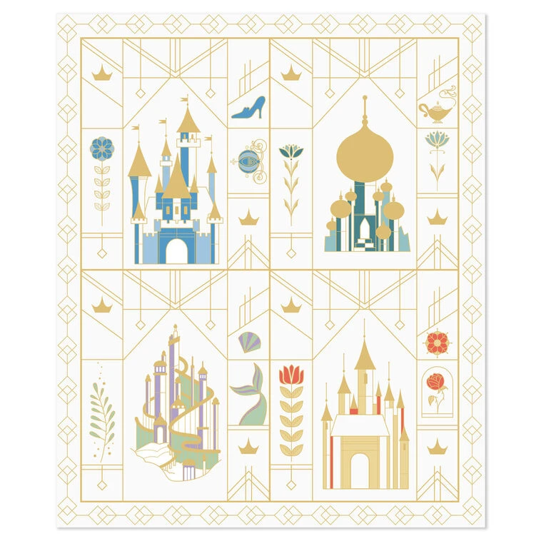 Hallmark Disney Princess Castles Throw Blanket, 50x60 4 Hallmark Disney Princess Castles Throw Blanket, 50x60 - Image 2