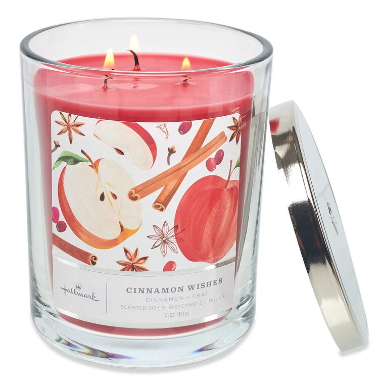 Cinnamon Wishes Scented 3-Wick Candle, 16 Oz. 4 Cinnamon Wishes Scented 3-Wick Candle, 16 Oz. - Image 2