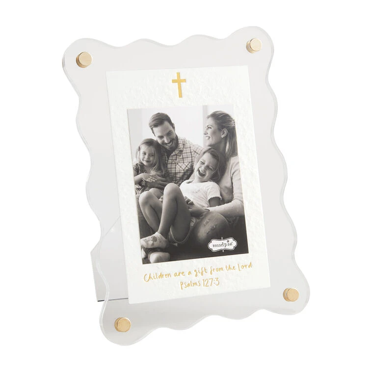 Mud Pie Acrylic Picture Frame With Cross And Bible Verse, 3x4 3 Mud Pie Acrylic Picture Frame With Cross And Bible Verse, 3x4