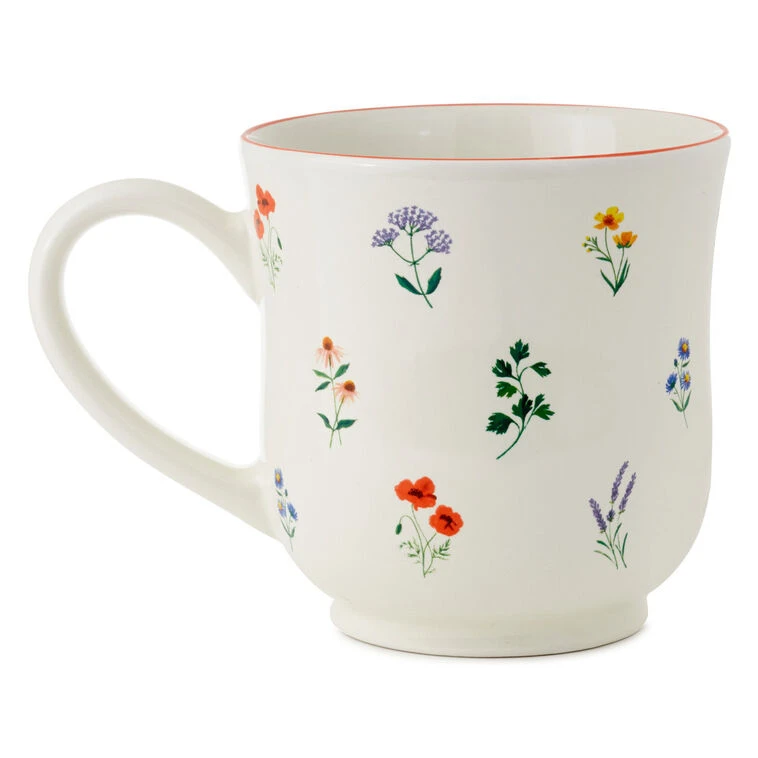 Hallmark Floral Patterns On White Mug, 14.5 Oz. 4 Hallmark Floral Patterns On White Mug, 14.5 Oz. - Image 2