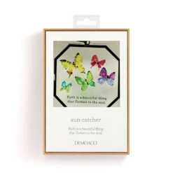 Demdaco Dean Crouser Flock Of Butterflies Suncatcher 7 Demdaco Dean Crouser Flock Of Butterflies Suncatcher -Hallmark Store Colorful Butterflies Suncatcher With Faith Message 1004610304 03