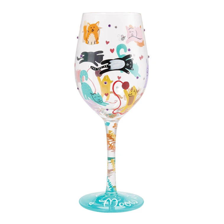 Lolita Meow It Up Handpainted Wine Glass, 15 Oz. 4 Lolita Meow It Up Handpainted Wine Glass, 15 Oz. - Image 2