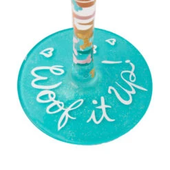 Lolita Woof It Up Handpainted Wine Glass, 15 Oz. -Hallmark Store Colorful Dogs and Hearts Wine Glass 6016981 03